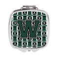 Carolines Treasures Letter W Football Green and White Compact Mirror CJ1071-WSCM